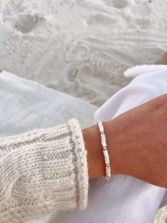 CCGOOD Natural Shell Bead Bracelet Gold Plated 18 K Beaded Boho Jewelry Summer image 0