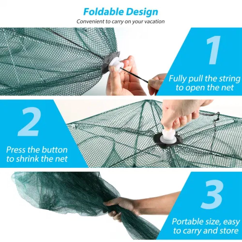 Fishing Trap Net Portable Folded Fishing Bait Trap Shrimp Minnow Crab Bait Net image 4