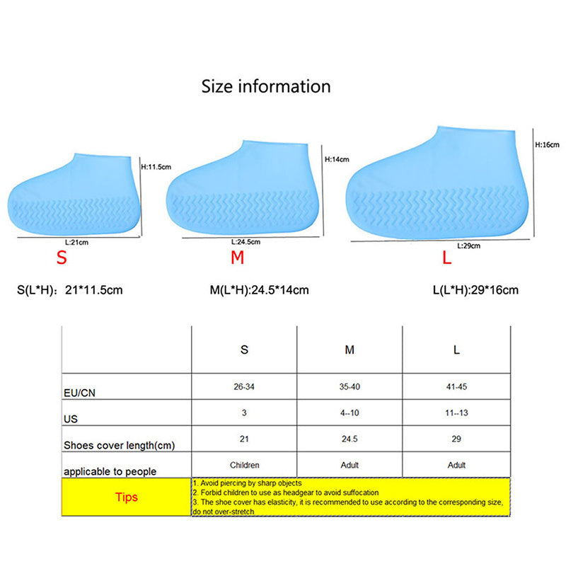 Reusable Waterproof Rain Shoes Covers Silicone Outdoor Rain Boot Overshoes Walk image 10
