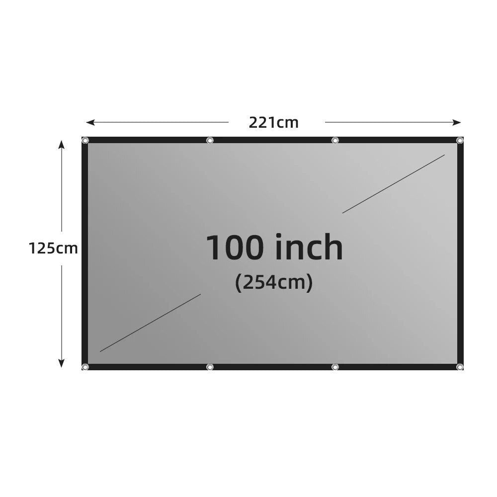 VEIDADZ Projector Screen Metal Grey Anti-Light 60-133 inch 30ƒ€š° Viewing Angle 16 image 4