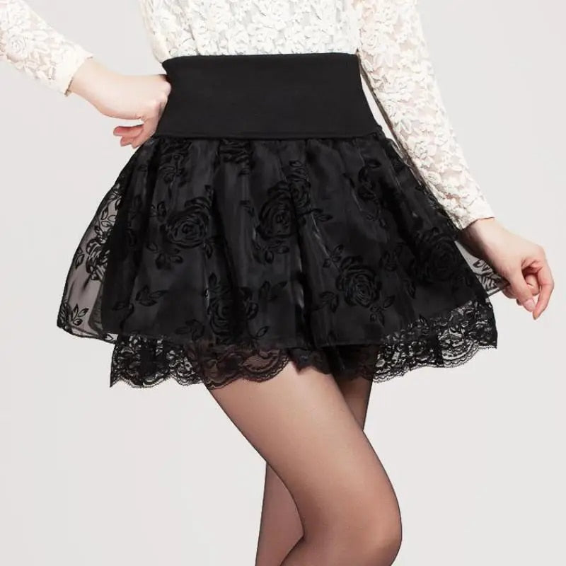 Zuolunouba Summer Slim Preppy Skirt Women Flower Bow Mini Tutu Style Elasticity image 1