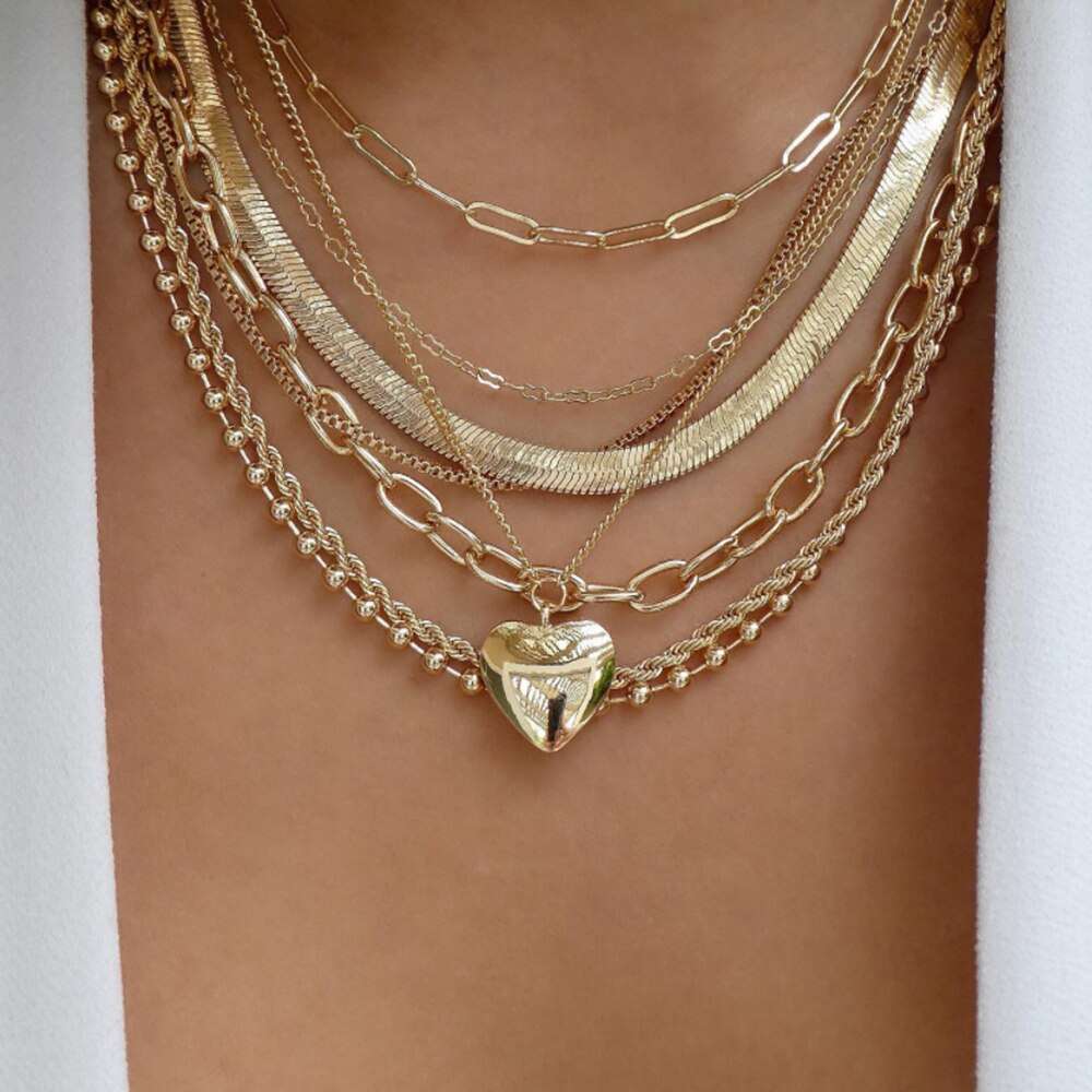 bls-miracle Bohemia Gold Color Multiple Styles Necklace For Women Trendy Multi- image 5