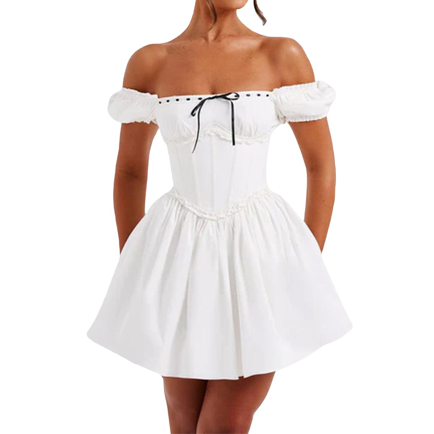 Elegant V-Neck Sleeveless Maxi Dress with Lace Detailing and Ruffled Hemline fo image 2