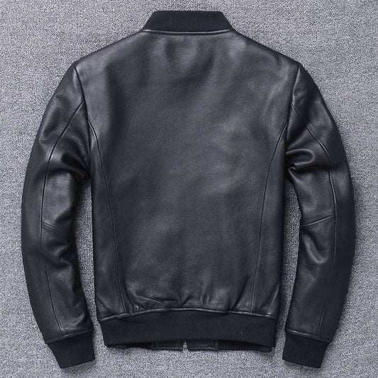 Genuine Autumn Large Size Aviation Flight Pilot Leather Real Sheepskin Men Bomb image 0