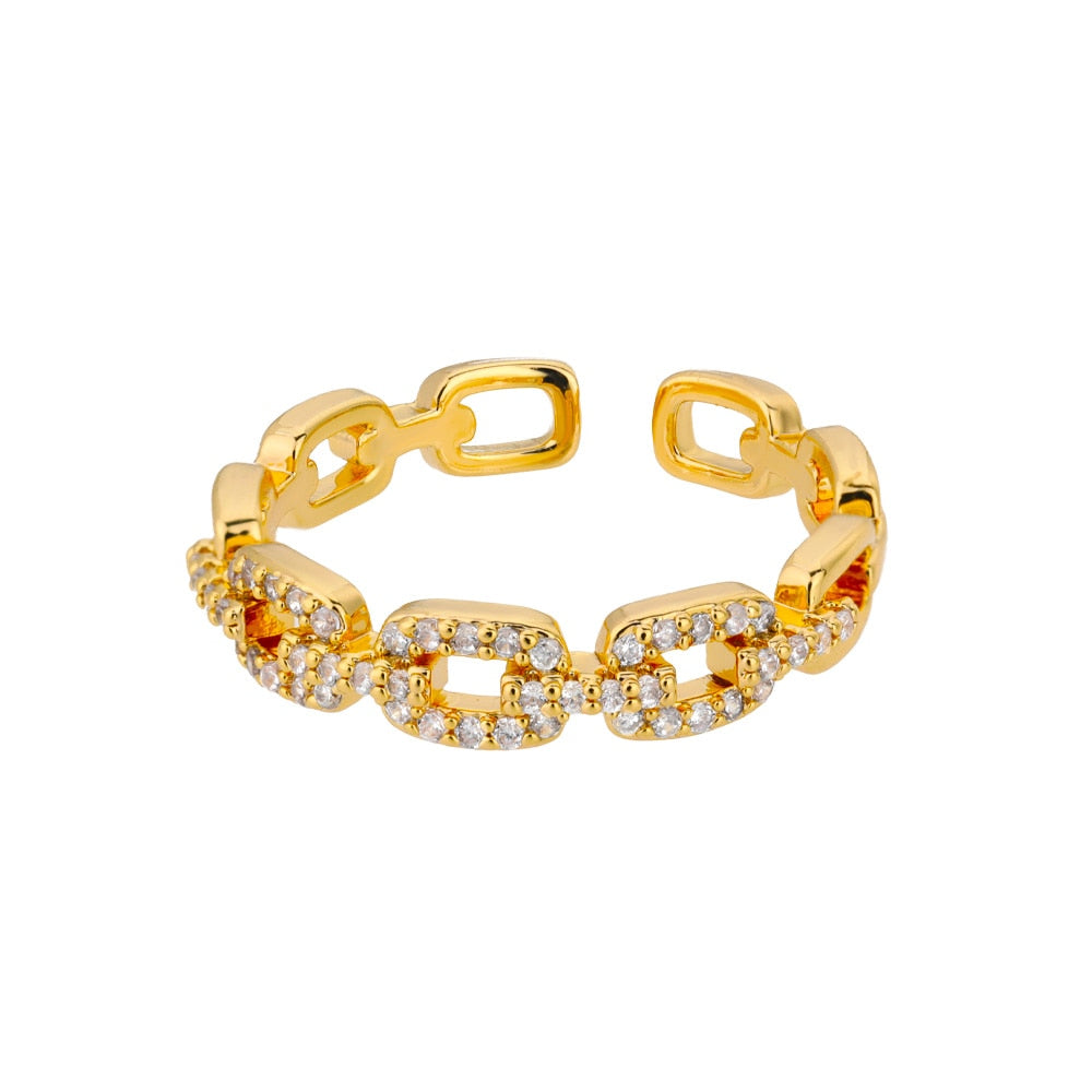 48 Style Women Stainless Steel Rings Gold Color Hollow Out Geometric Open Ring  image 10