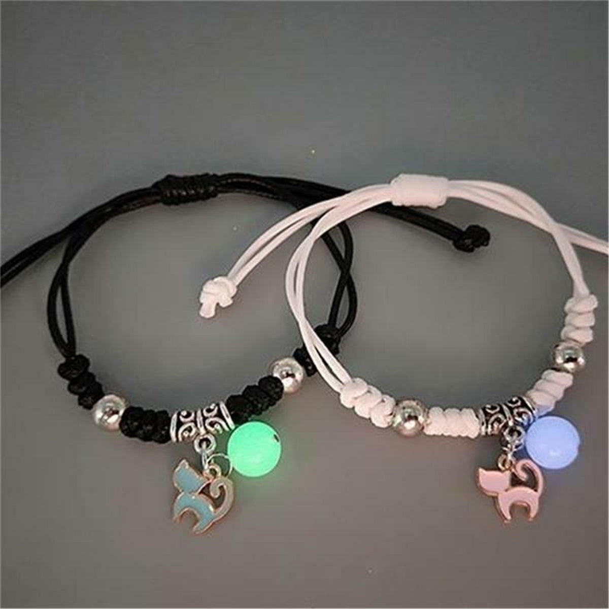 Fashion Luminous Beads Star Couple Bracelet For Women Men Charm Cat Flower Hear image 11