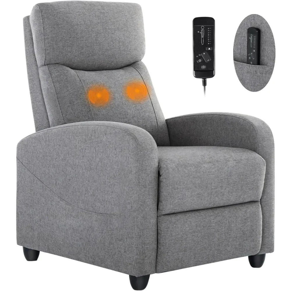 Living Room Chair Fabric Massage Recliner Chair Winback Chairs Adjustable Moder image 1