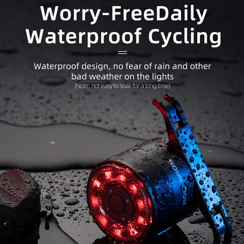 ROCKBROS Bicycle Rear Light 5 Light Modes Colorful Lamp Bike Tail Light Aluminu image 10