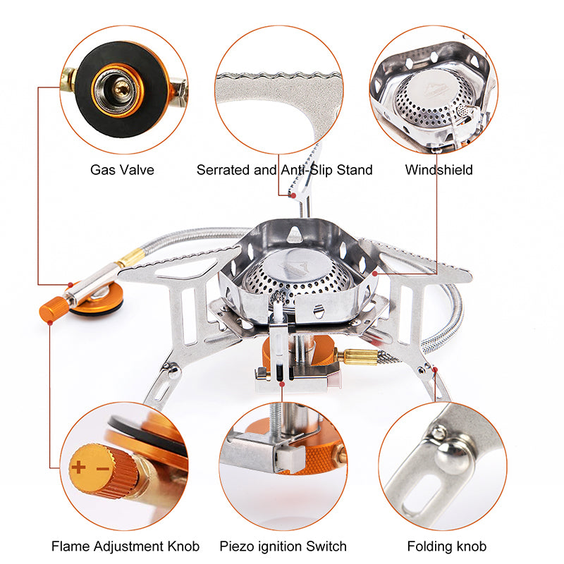 Widesea Camping Wind Proof Gas Burner Outdoor Strong Fire Stove Heater Tourism image 4