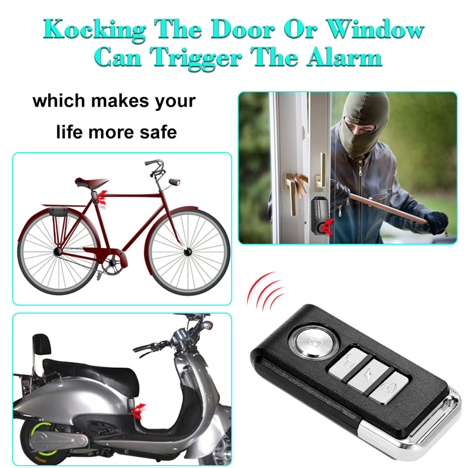 Bicycle/ Electric Tricycle/ Door/ Window Vibration Alarm Intelligent Anti-theft image 5