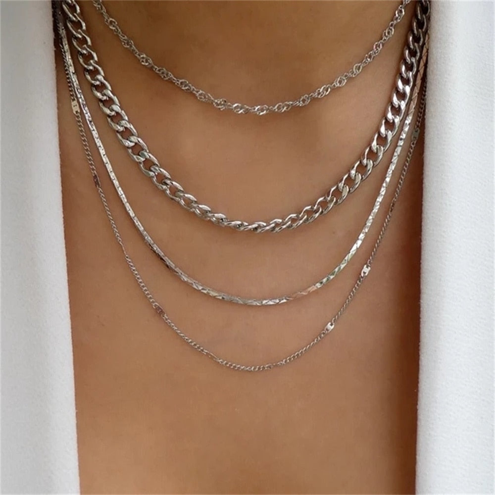 Bls-miracle Fashion Gold Color Heart-Shaped Necklace For Women Trendy Multi-Lay image 21