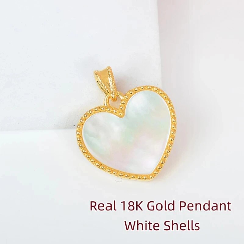 YUNLI Real 18K Gold Heart Necklace Pendant Natural Red Agate Pendant Pure AU750 image 5