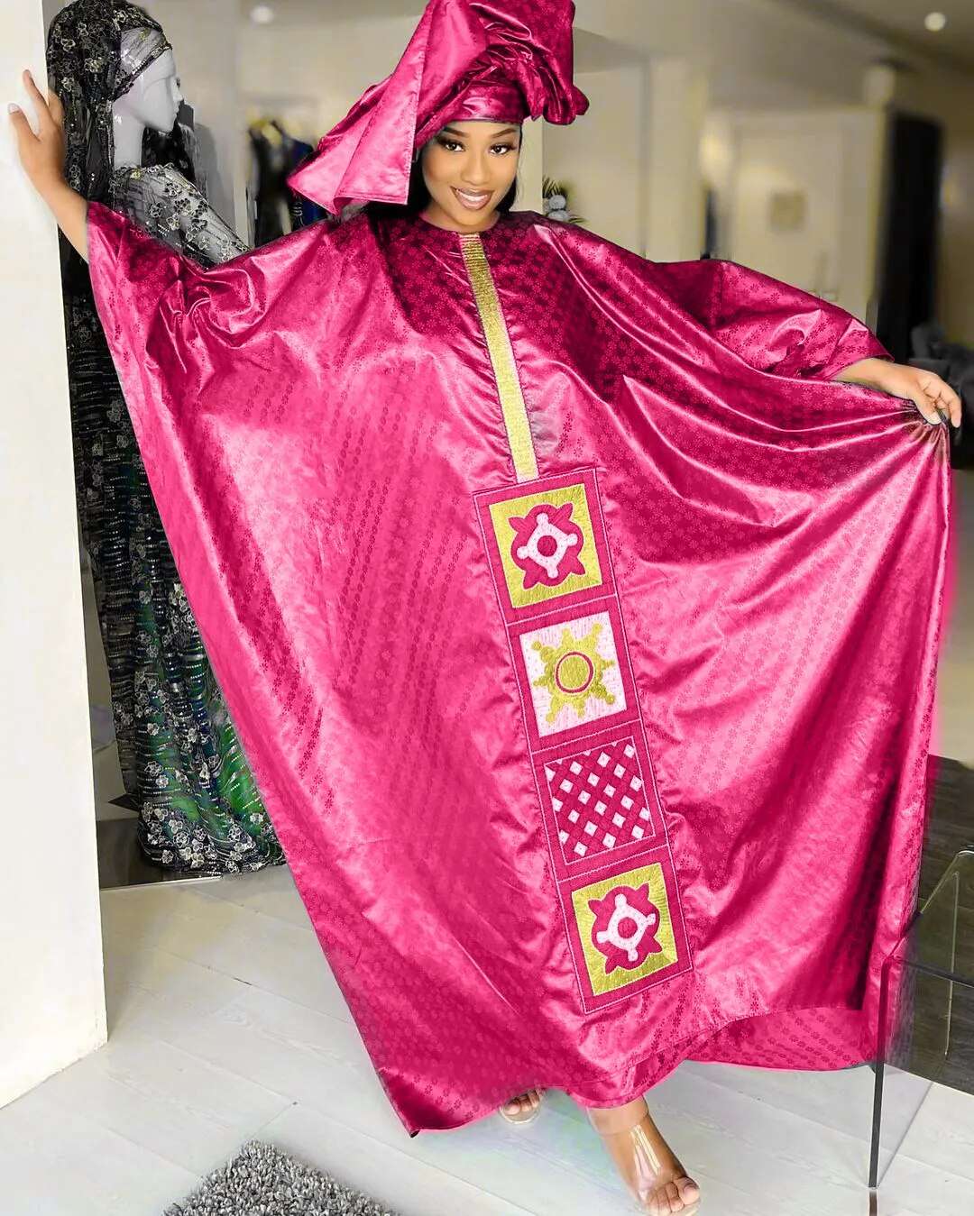 Free Style African Dress For Woman Embroidery Design Ladys Clothes Plus Size Dr image 8