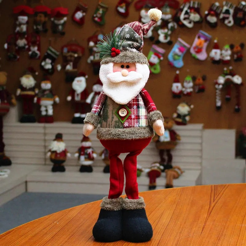 Christmas Dolls Tree Decor New Year Ornament Reindeer Snowman Santa Claus Stand image 14
