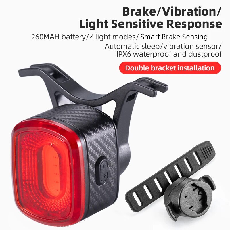 ROCKBROS Bicycle Rear Light 5 Light Modes Colorful Lamp Bike Tail Light Aluminu image 5