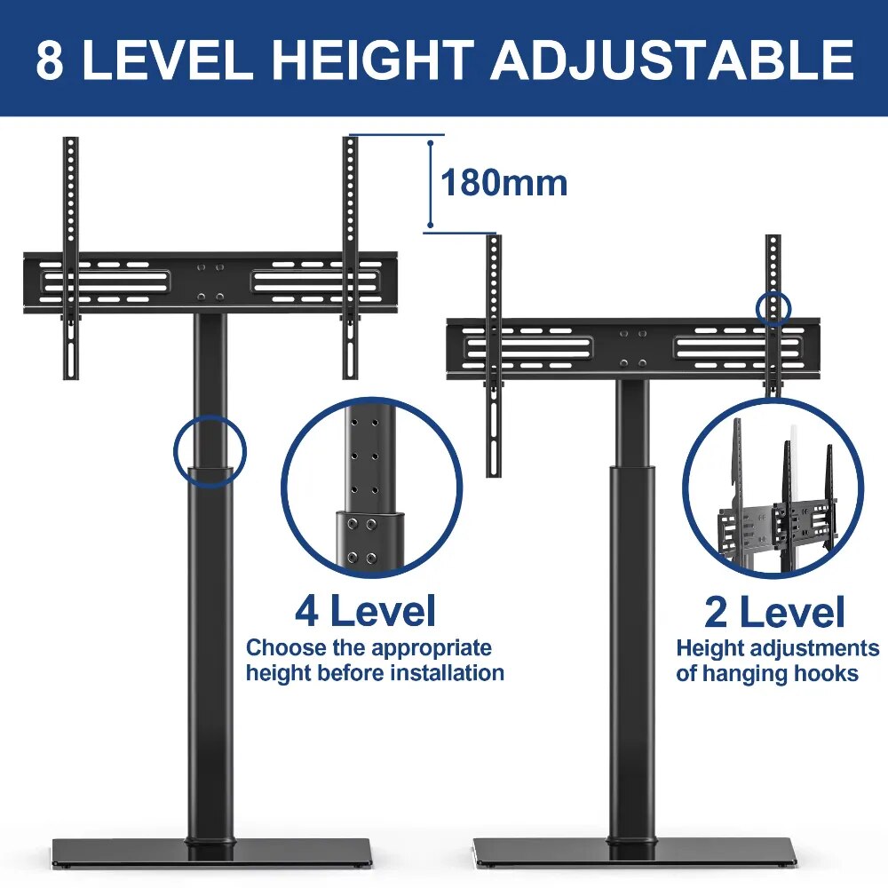 FITUEYES Universal TV Stand Base with Swivel Mount, Corner Floor TV Stand for 3 image 5