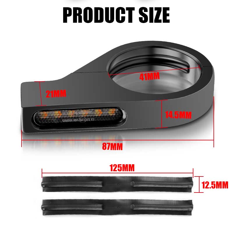 Motorcycle 39mm-41mm fork tubes front LED Turn Signal Light Amber flasher signa image 4