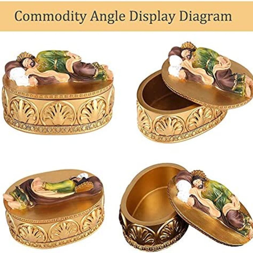 Golden Sleeping St Joseph Statue Rosary Boxes Sleeping St Joseph Statues image 1
