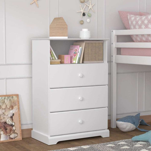 Wood 3-Drawer Kids Dresser with Storage Shelf, nightstand  furniture bedroom image 0