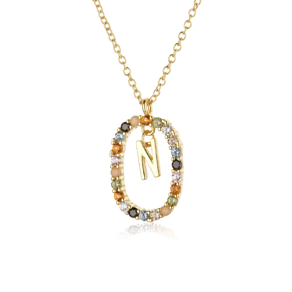 KIKICHICC 925 Sterling Silver Gold Letters E K T Alphabet Initial Long Chain Ne image 11