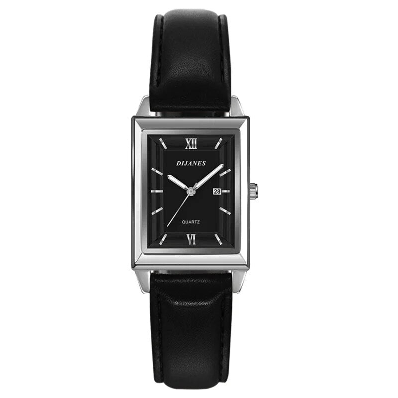 Fashion Men's Calendar Sport Casual Leather Wristwatch Luxury Business Golden S image 1