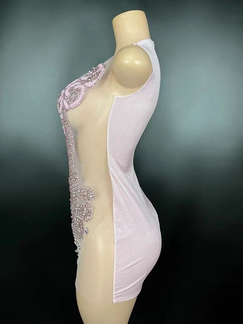 Crystal Beading Sheath Homecoming Dresses Short for Girls 2025 Crew Neckline Di image 2