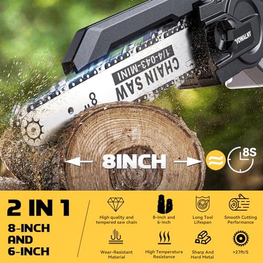 Cordless Mini Chainsaw 6&8 Inch 2-in-1 Handheld Pruning Tool DeWalt 20V Compati image 5