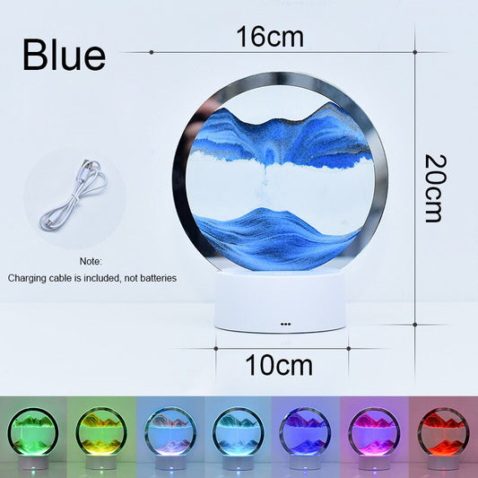 Sand Painting Table Lamp LED RGB Sandscape Lamp 3D Colorful Moving Sand image 0