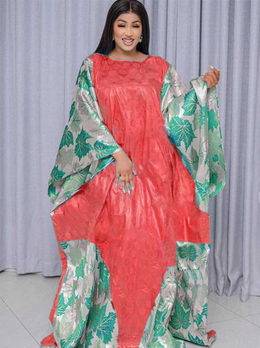 Organza Brocade Bazin Riche Long Dresses Free Size Top Quality Bazin Riche Dash image 0