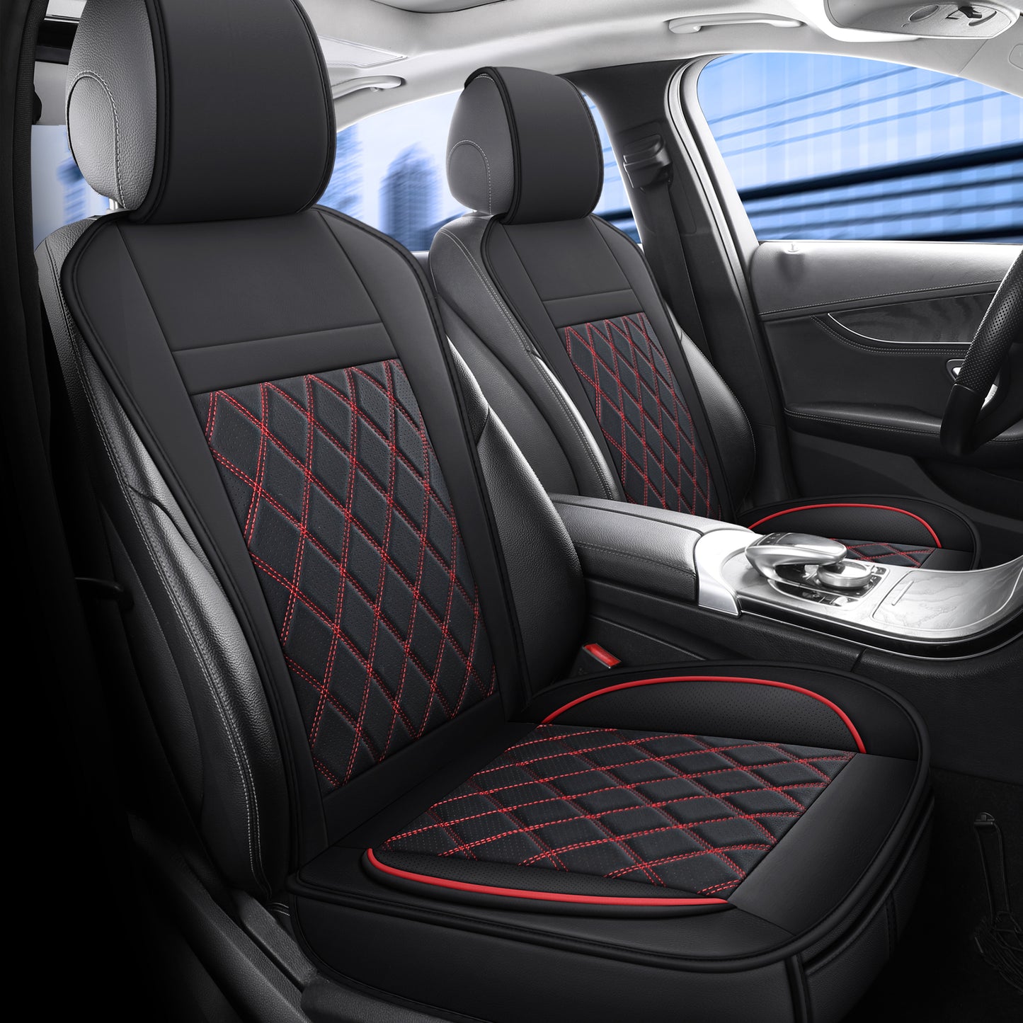 Car Seat Cover, Automotive Seat Covers & Accessories, Front Seat Covers in Blac image 7