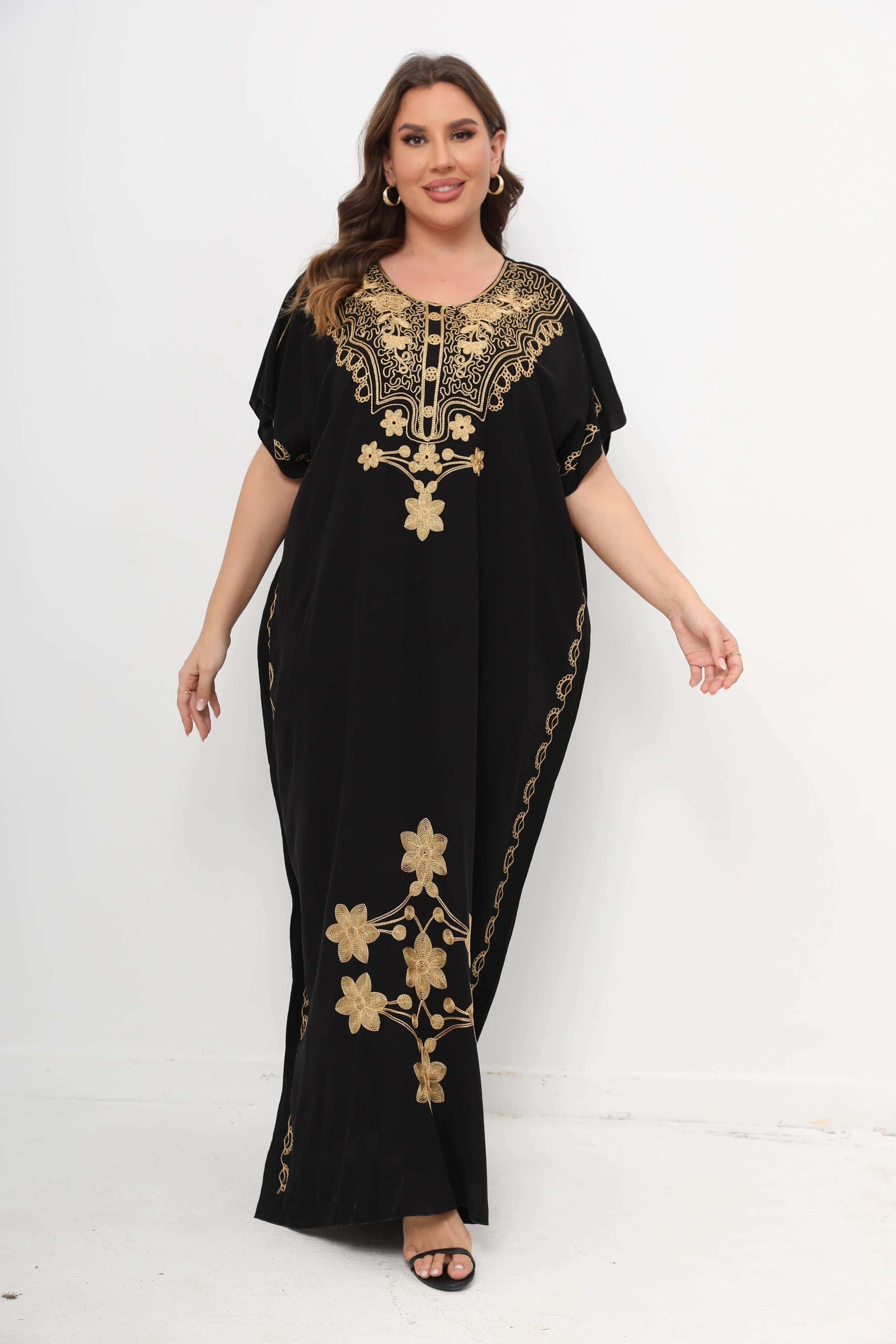 New African Plus Size Women Dashiki Abaya 100% Cotton Maxi Dresses For Women Sh image 6
