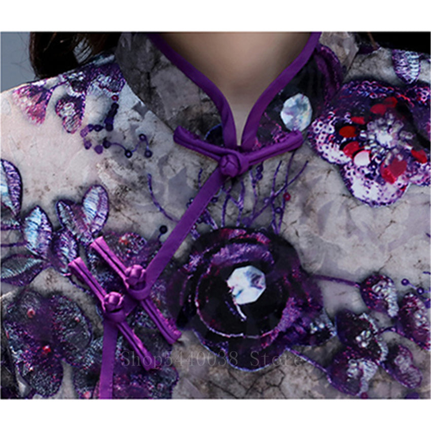 Traditional Vietnam Woman Retro Ao Dai Elegant Chinese Style Cheongsam Vintage  image 6