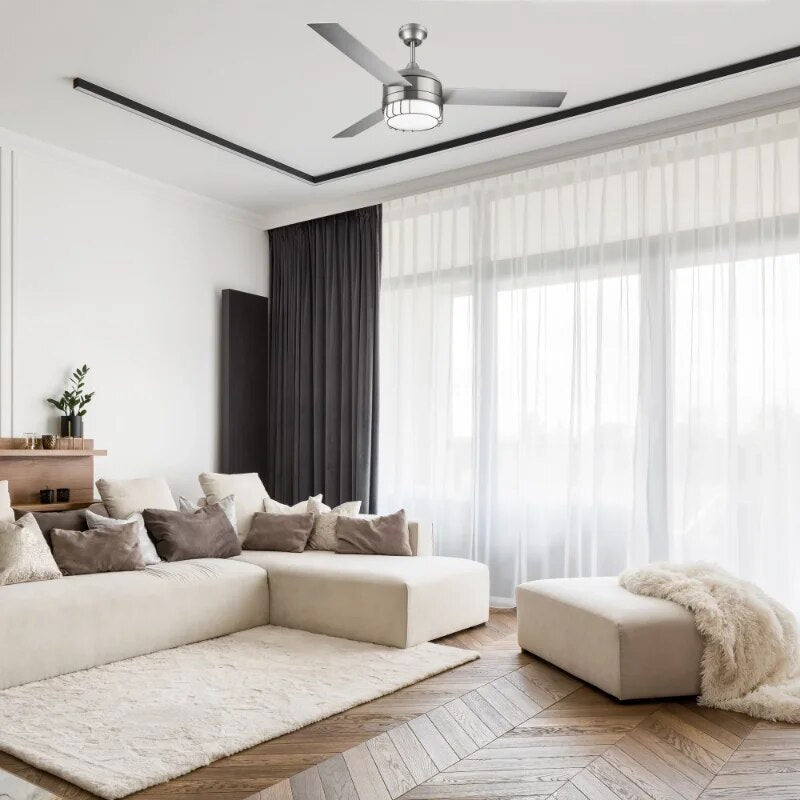 LED Ceiling Fan in Brushed Nickel, 52-Inch image 6