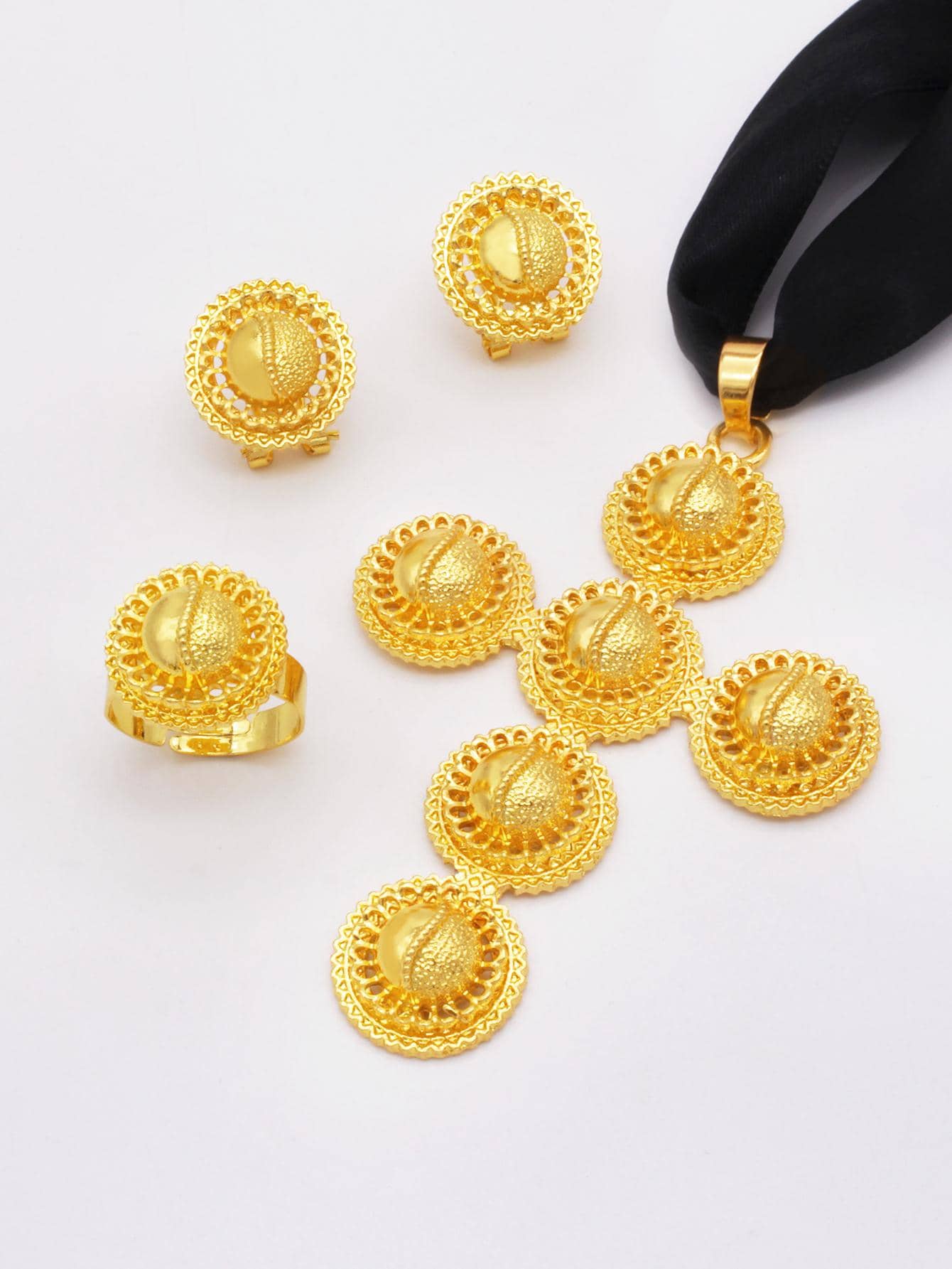 Ethiopian gold Color bridal rope Fine jewelry sets for women wedding Wife gifts image 7