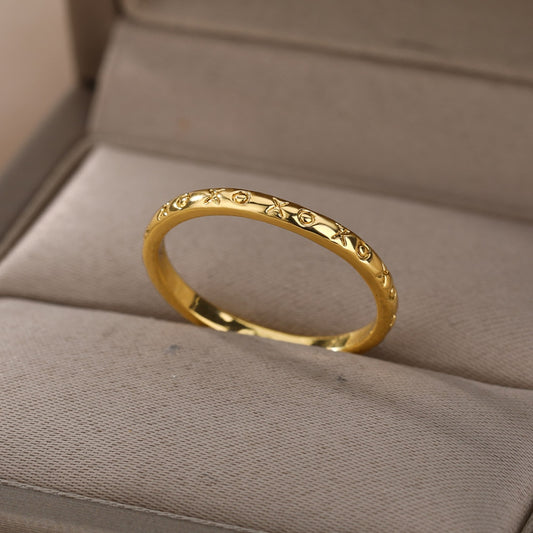 Simple Rings For Women Men Gold Color Stainless Steel Male Female image 0