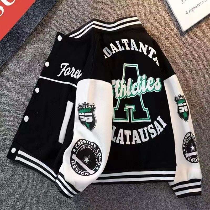 Kids Boys Bomber Jacket Children Spring Autumn Letter Print Outerwear Streetwea image 1