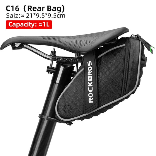 ROCKBROS Rainproof Bicycle Bag Shockproof Bike Saddle Bag For Refletive Rear La image 0