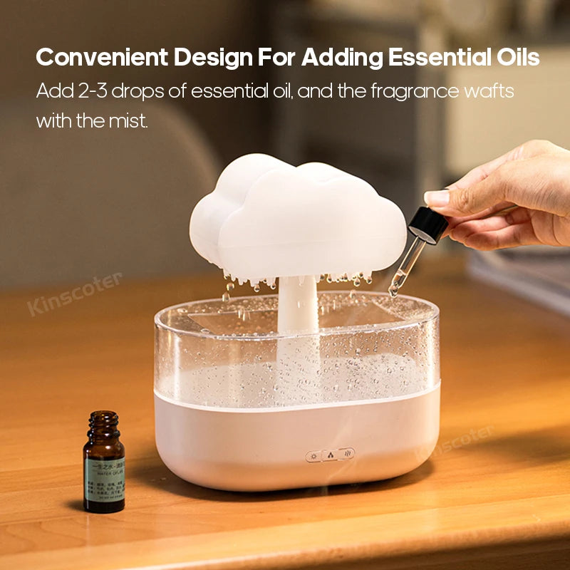 Cute 2024 2024 For Cloud  Diffuser Zen Raindrops Air Humidifier Essential Oil D image 2