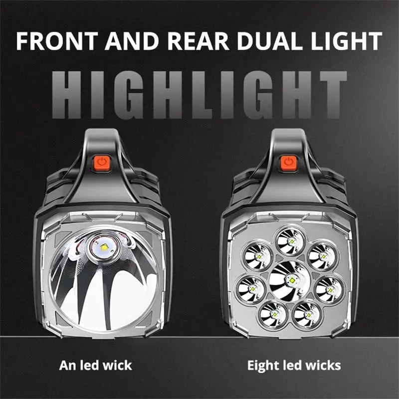 Portable Powerful USB Rechargeable Flashlight Solar LED Light With COB Work Lig image 7