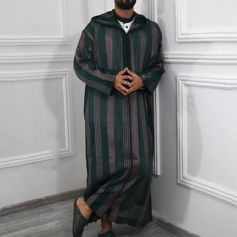 Ramadan Muslim Dress Abayas Dubai Loose Casual Kaftan Hooded Robe Islamic Costu image 1
