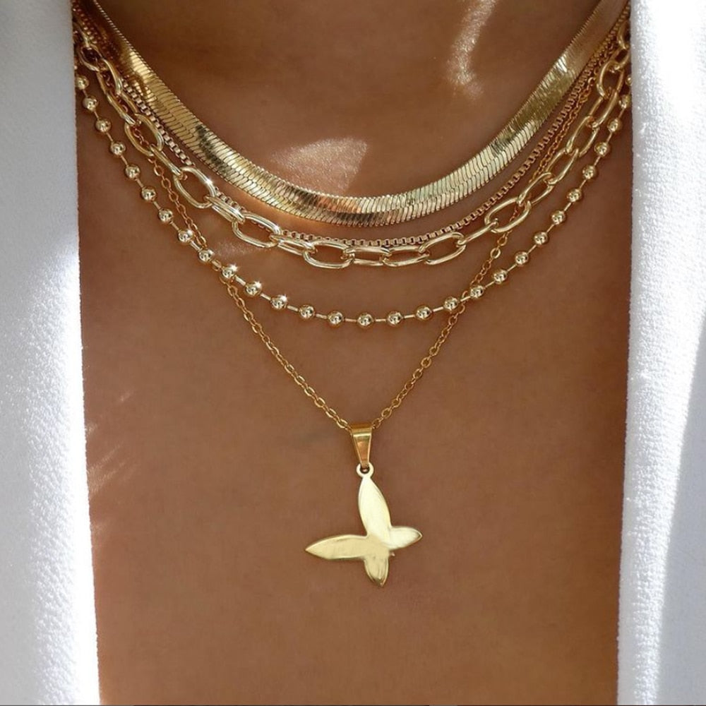 bls-miracle Bohemia Gold Color Multiple Styles Necklace For Women Trendy Multi- image 27