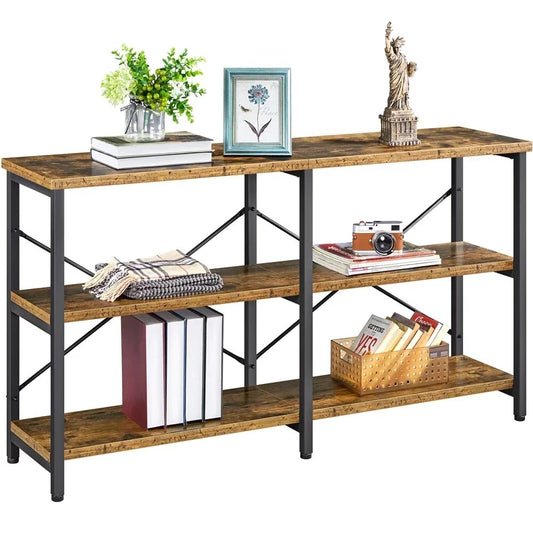 55inch 3-Tier Industrial Console Table, Multiple Colors  side table  ,Sofa table image 0