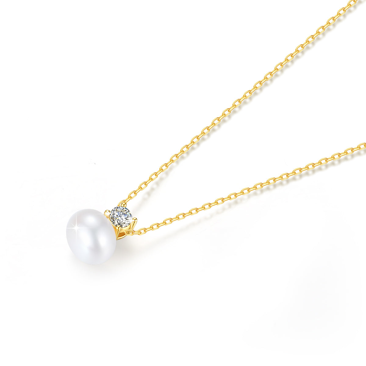100% Real 18K Gold Pearl Necklace With Moissanite Stone Luxury AU750 K Gold Pen image 5