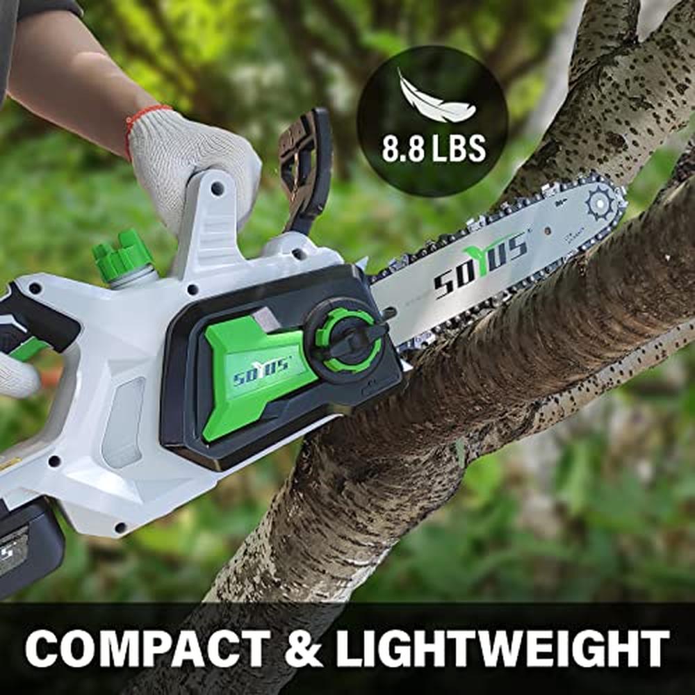 Cordless Battery Chainsaw 20V Brushless Electric 12 Inch Chainsaw 4.0Ah Lithium image 2
