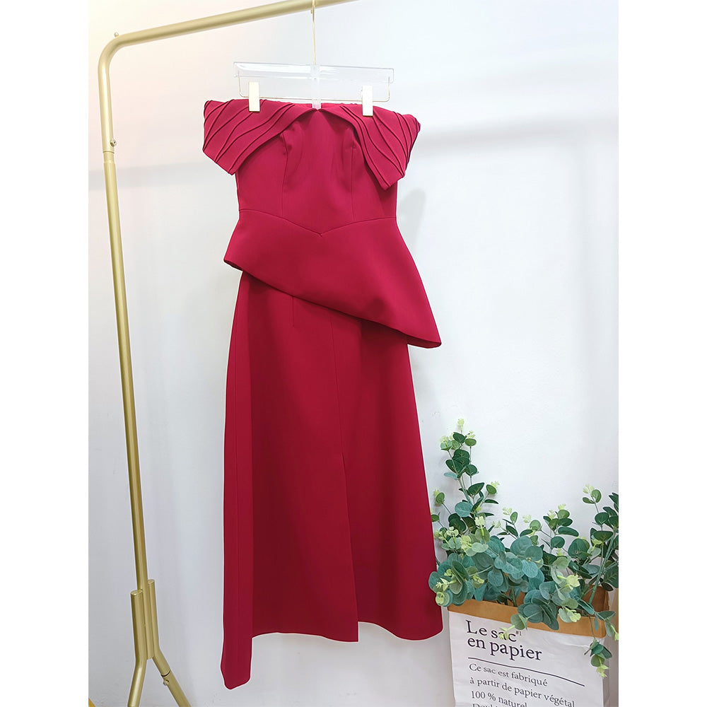 Vietnam niche 24 years new senior sense of A-line solid color elegant temperame image 1