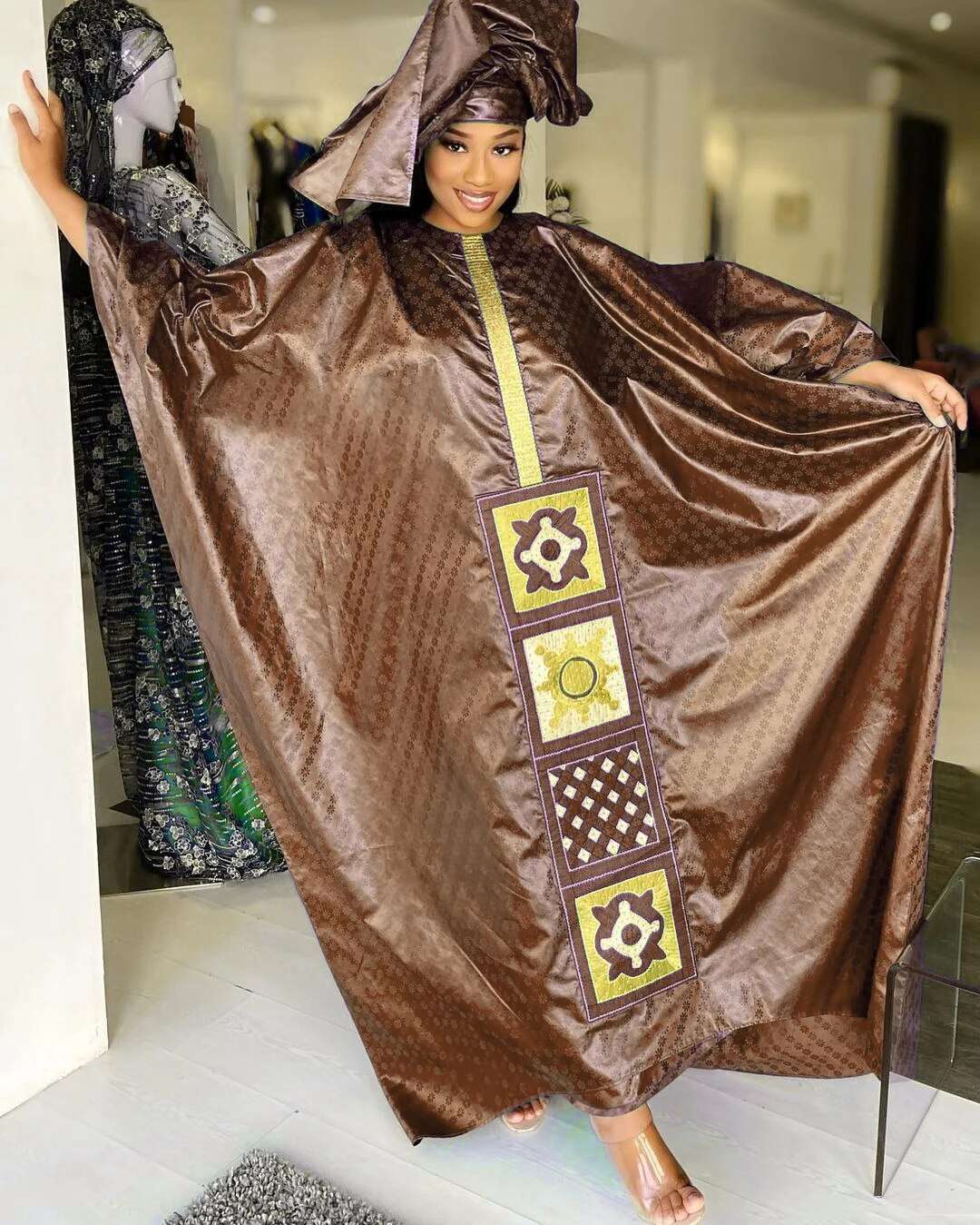 Free Style African Dress For Woman Embroidery Design Ladys Clothes Plus Size Dr image 5