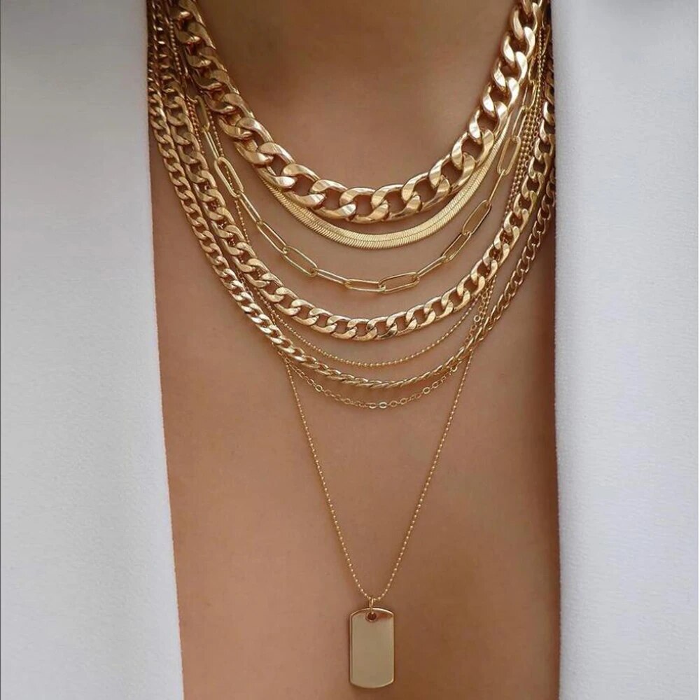bls-miracle Bohemia Gold Color Multiple Styles Necklace For Women Trendy Multi- image 29