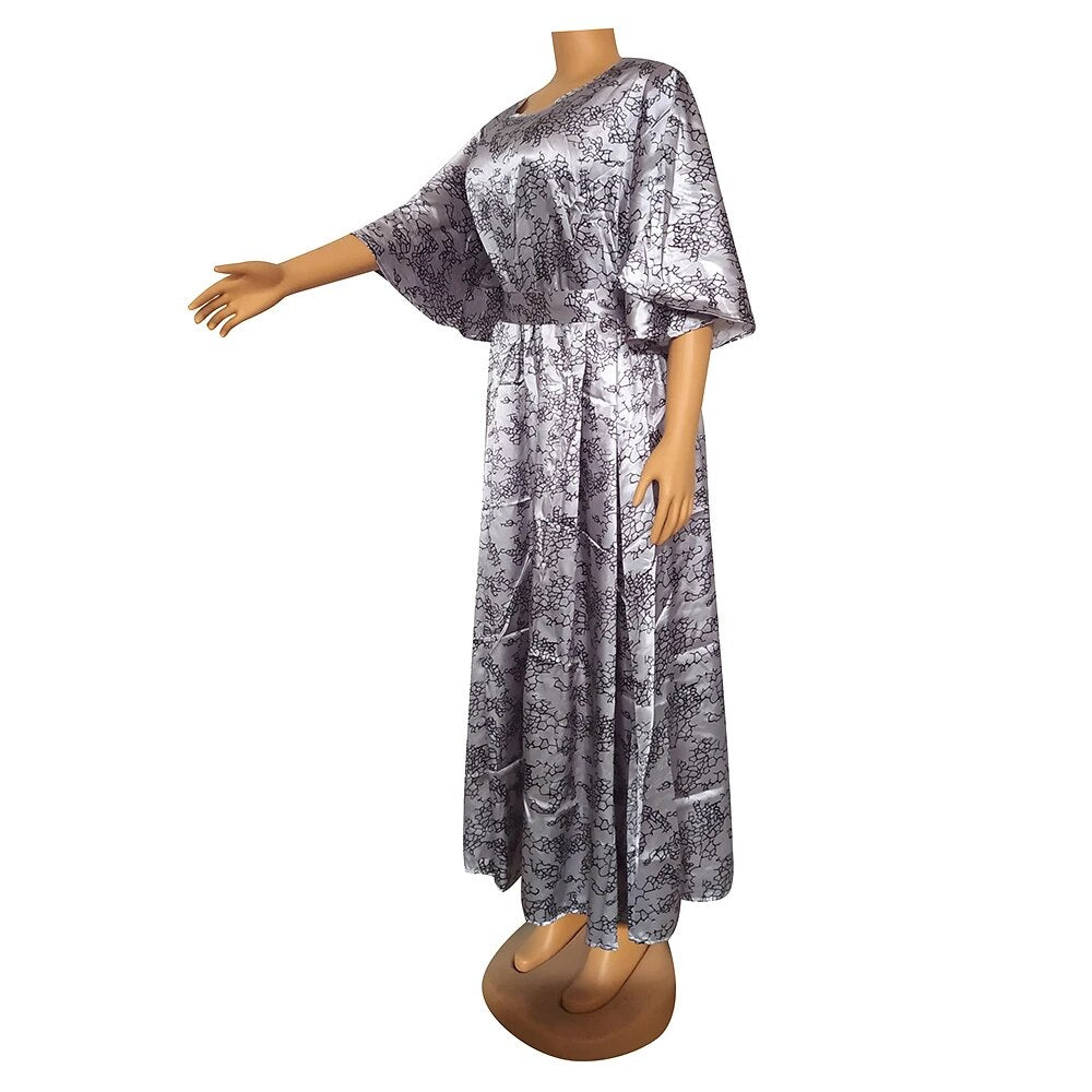 High Quality Abayas Maxi Dresses For Women Crew Neck Half Sleeve Party Fashion image 4