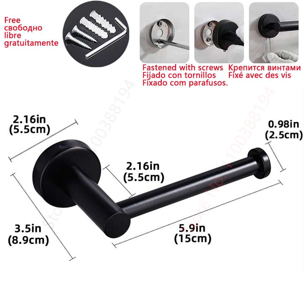 Adhesive Toilet Paper Holder Wall Mount For Bathroom Kitchen Silver Gold Black  image 3