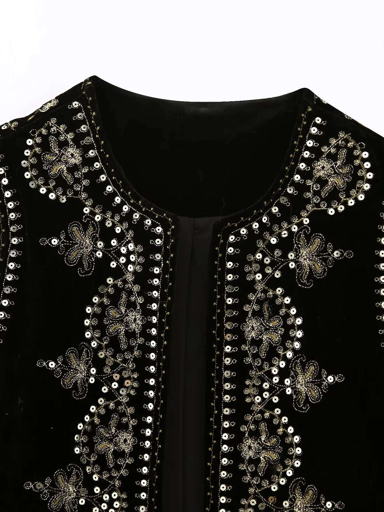 KONDALA Vintage Autumn Velvet Embroidery Vest Jackets Women V Neck Sleeveless B image 4